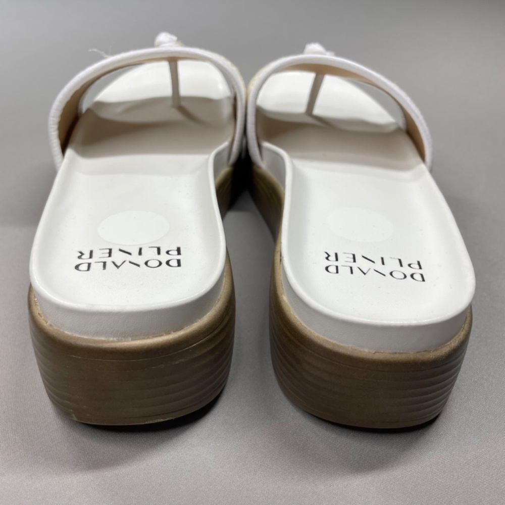 NEW Donald Pliner Shoes Womens 8 white brown Farrah sandal slip on casual - Picture 5 of 11